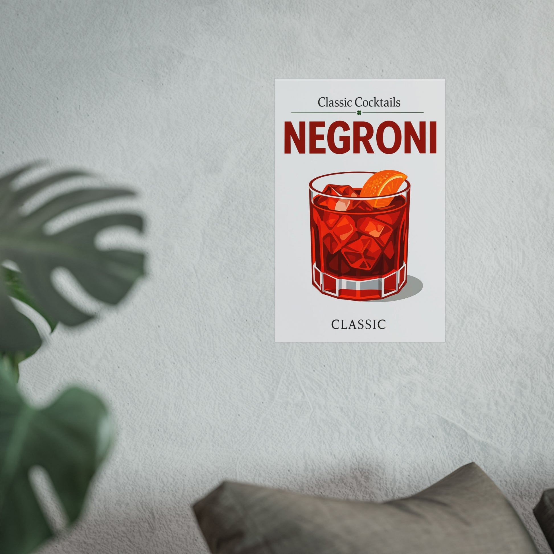 Classic Cocktail Art Print - Negroni Poster